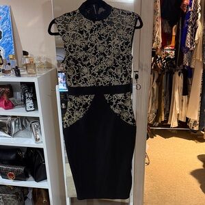 Elegant Black and Gold Women's Dress